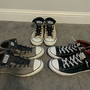 3 converse all star high top shoes